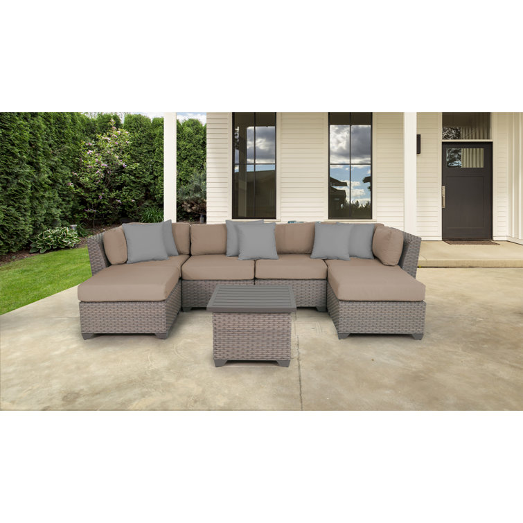 Sunbrella loring 7pc patio sectional set hot sale